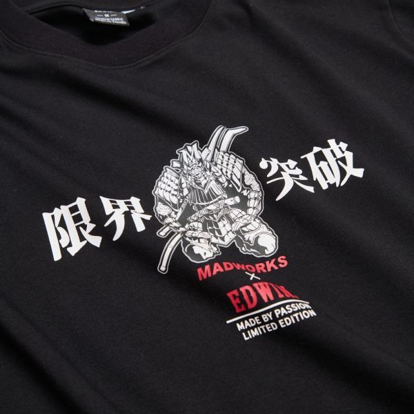 預購Q4 EDWIN x MADWORKS黑武士限界電馭吸濕排汗寬版短袖T-黑 