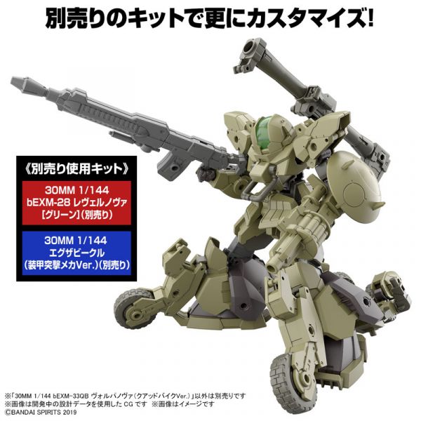 萬代 BANDAI 30MM 1/144 bEXM-33T 沃爾帕諾瓦 四輪機車Ver 組裝模型 