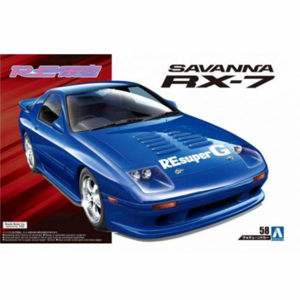 青島社 AOSHIMA 1/24 汽車模型 RE雨宮 SAVANNA  FC3S RX-7'89 組裝模型 