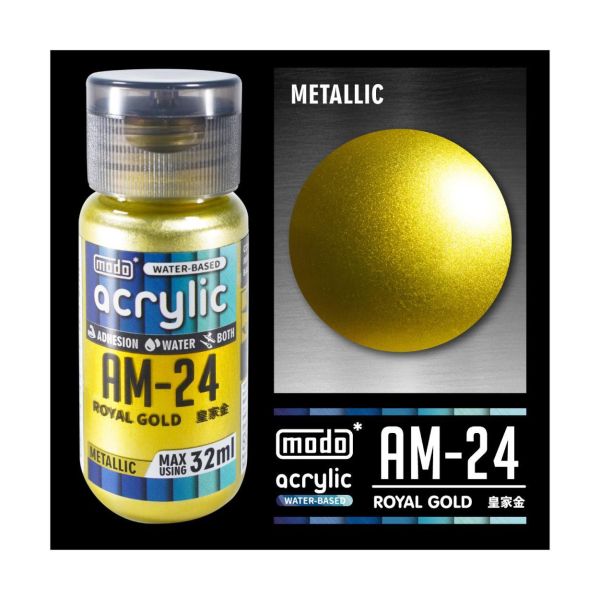 摩多製漆所 MODO 水性漆 金屬色 AM-24 皇家金 32ml 