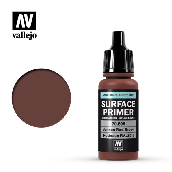 Vallejo AV水性漆 SURFACE PRIMER 70605 德國紅棕色 17ml 