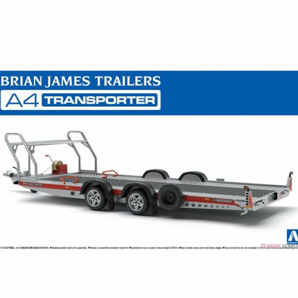 青島社 AOSHIMA 1/24 汽車模型 Brian James拖車A4運輸拖車 組裝模型 