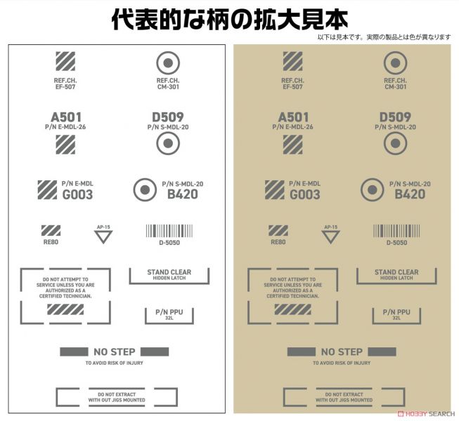 HIQPARTS 1/100 RB03-100OGR 模型用警示貼紙 灰色 <1入> 