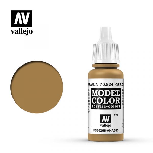 Acrylicos Vallejo -128 - 70824 - 模型色彩 Model Color - 德國二戰迷彩橘赭色 Ger.Cam.Orange Ochre - 17 ml. 