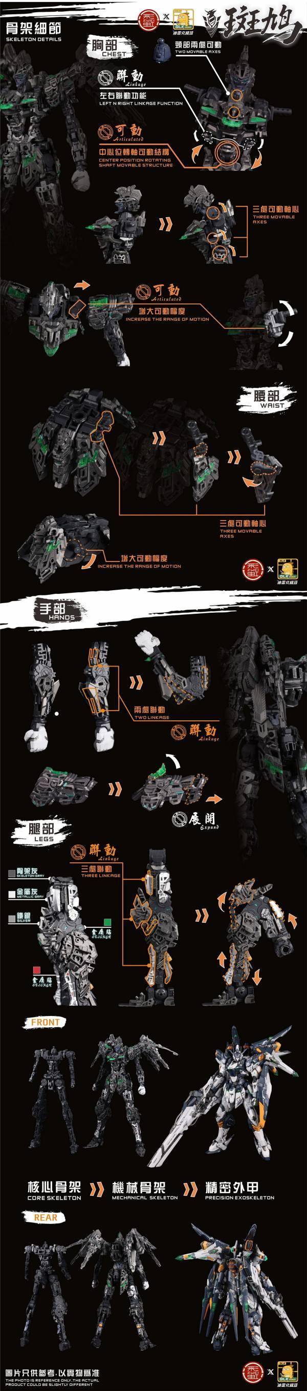 DLKHOBBY迪雷克 ZAWS01泛用宇宙型斑鳩 1/100多層骨架 原創組裝模型 