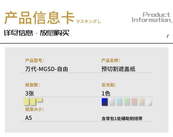 現貨 新月 萬代 MGSD 自由鋼彈 專用 預裁切膠帶 
