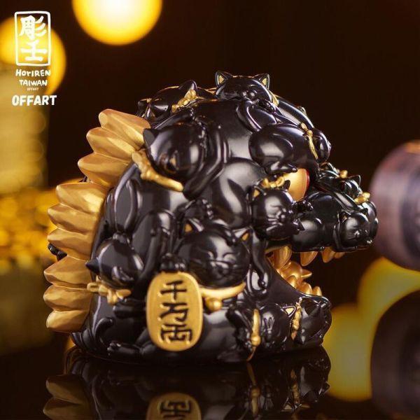 現貨 OFFART X 雕壬 百貓紅蓮 迷你招財頭雕 墨金版 