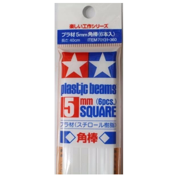 田宮 TAMIYA 70131 5mm正方形 長40cm白色改造角棒(6支) 