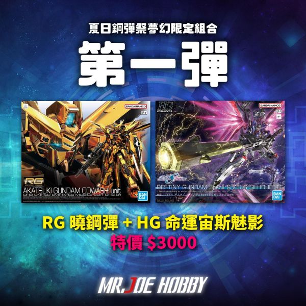 夏日鋼彈祭! 萬代 RG#41 1/144 曉鋼彈 大鷲裝備 組裝模型 + 萬代 HG 1/144 命運鋼彈SpecII＆宙斯裝備 