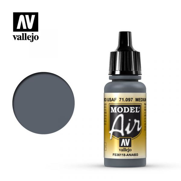 西班牙 Vallejo AV水性漆 Model Air 71097 中階武裝直升機灰色 17ml 
