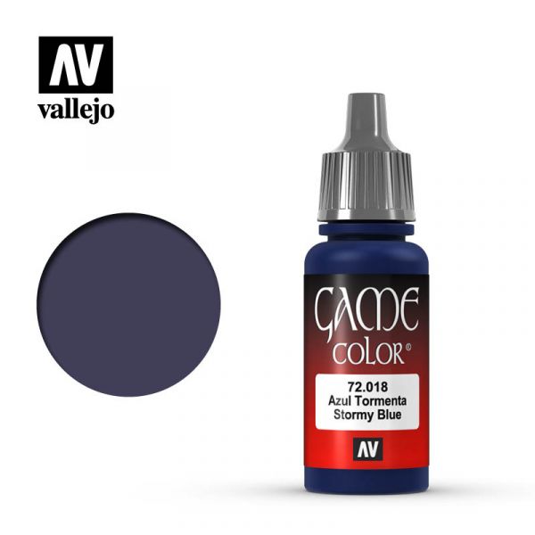 Acrylicos Vallejo -018 - 72018 - 遊戲色彩 Game Color - 暴風藍色 Stormy Blue - 17 ml. 