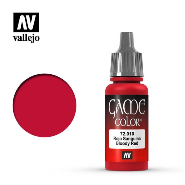 西班牙 Vallejo AV水性漆 遊戲色彩 72010 血紅色 17ml 