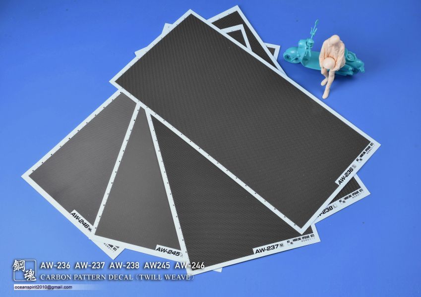 預購2月 鋼魂 AW-236~241 碳纖維水貼斜紋型/平織型 