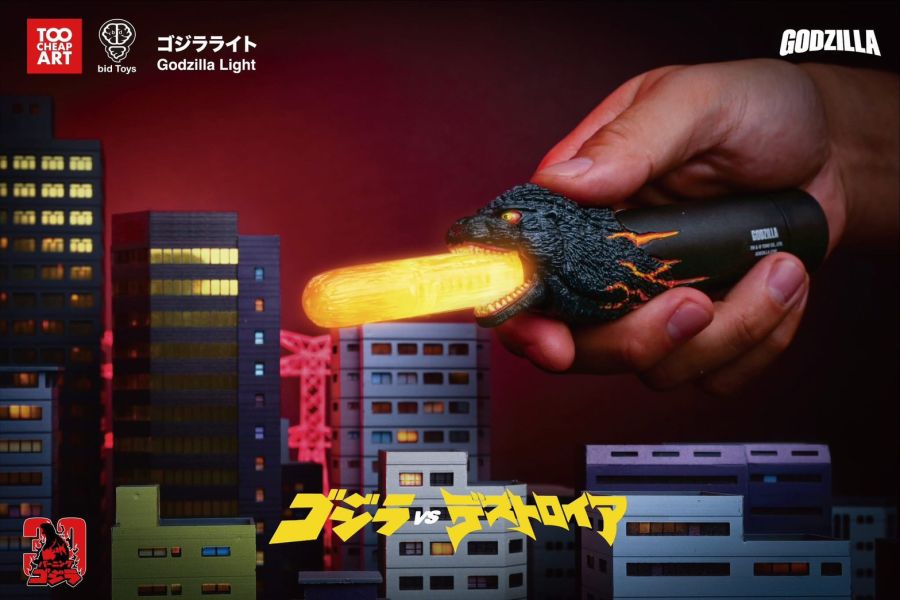 bid Toys X Too Cheap Art 聲光 紅蓮哥吉拉手電筒 