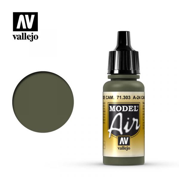 西班牙 Vallejo AV水性漆 Model Air 71303 A-24M米採綠 17ml 