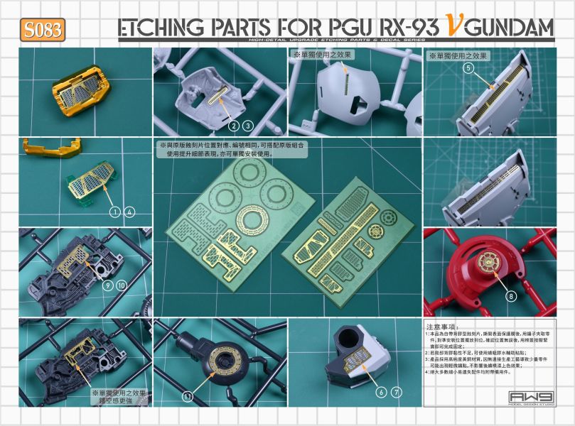 預購第三季 S083 鋼魂 AW9 PGU牛鋼原裝加強細節蝕刻片 