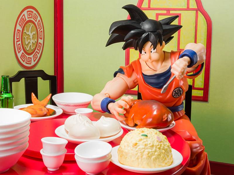 萬代 代理版 SHF 龍珠 孫悟空之八分飽套裝 飯堂餐廳道具 