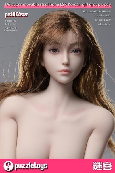 Puzzletoys 1/6 套裝 ps002pw 粉紅白肌色 小麥肌色 矽膠 