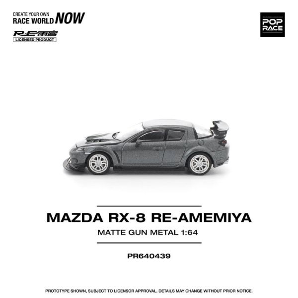 預購26年6月 POP RACE 1/64 馬自達 RX-8 RE-AMEMIYA Gun Metal 