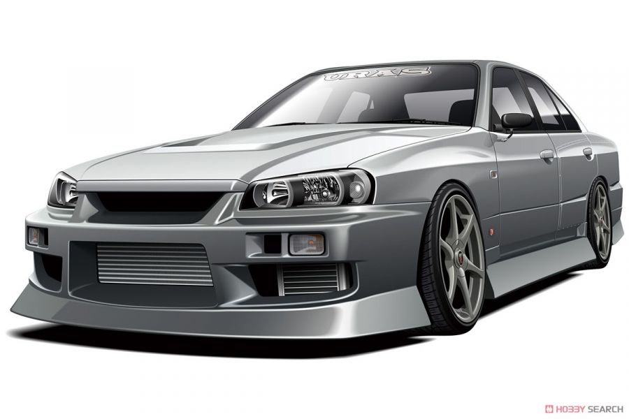 青島社 AOSHIMA 1/24 汽車模型 改裝車 No.20 061343 日產 URAS ER34 25GT-t '01 組裝模型 AOSHIMA 1/24 閃電霹靂車 阿斯拉 AKF-0/G LIFTING TURN模式