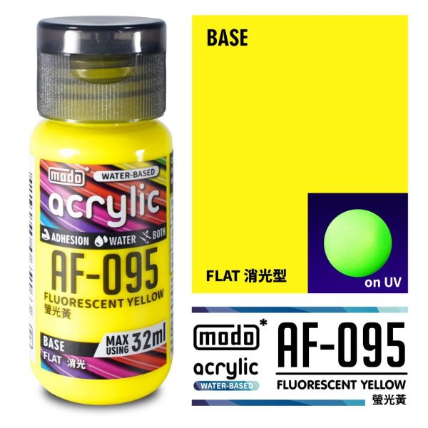 摩多製漆所 MODO 水性漆 AF-095 螢光黃 32ml 