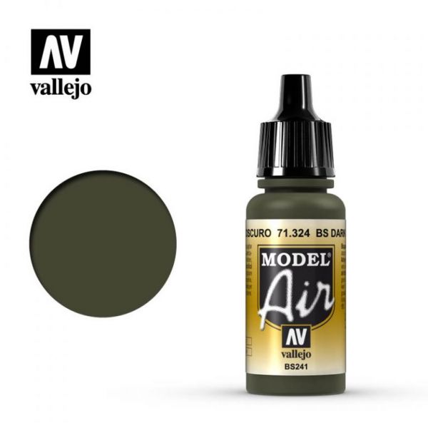 西班牙 Vallejo AV水性漆 Model Air 71324 BS深綠色  17ml 
