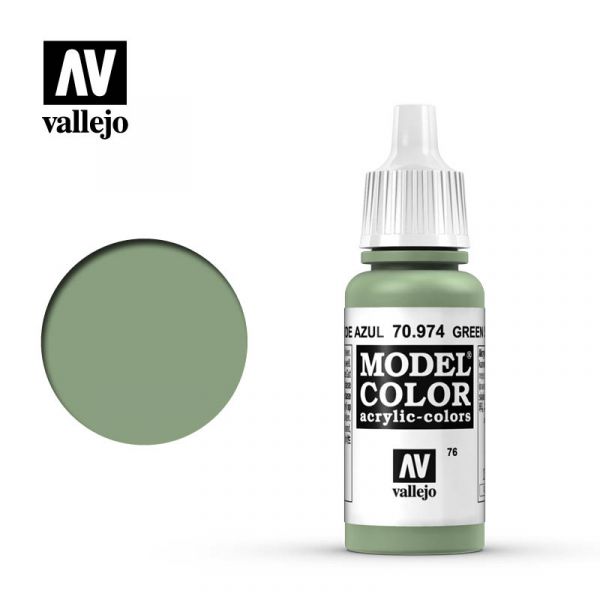 Acrylicos Vallejo -076 - 70974 - 模型色彩 Model Color - 綠天空色 Green Sky - 17 ml. 