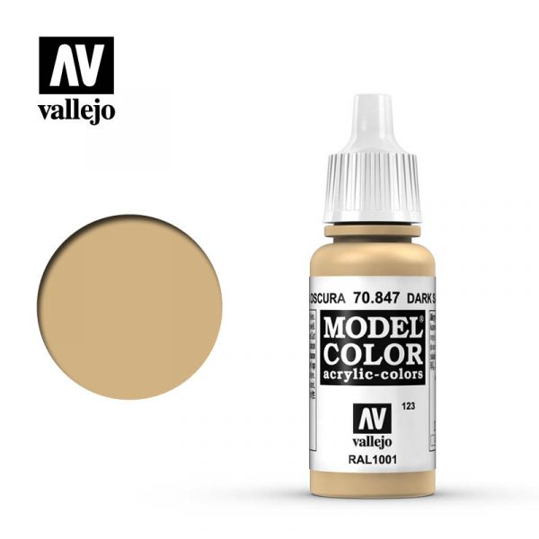 Acrylicos Vallejo -123 - 70847 - 模型色彩 Model Color - 暗砂色 Dark Sand - 17 ml. 