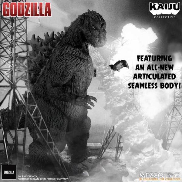MEZCO TOYZ 12吋 Kaiju Collective 哥吉拉 1954 黑白 可動完成品 