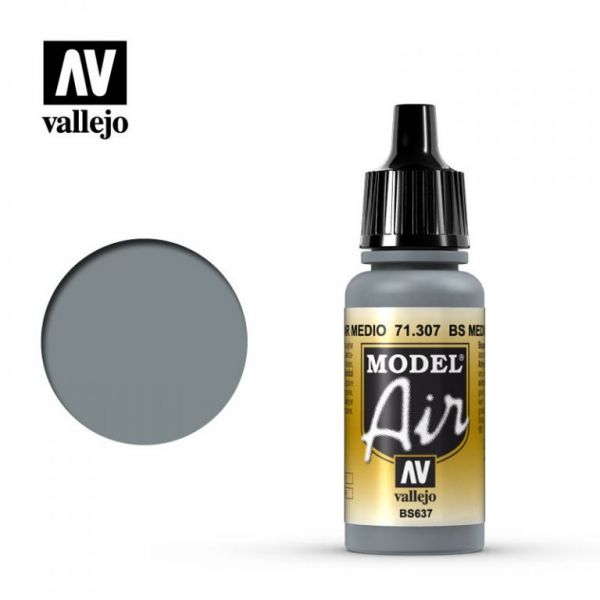 西班牙 Vallejo AV水性漆 Model Air 71307 BS中階海洋灰色 17ml 