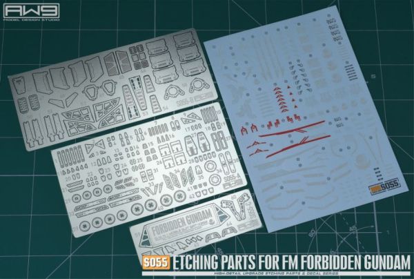 鋼魂 AW9 S55 FM 1/100 禁斷鋼彈 專用蝕刻片 附水貼 