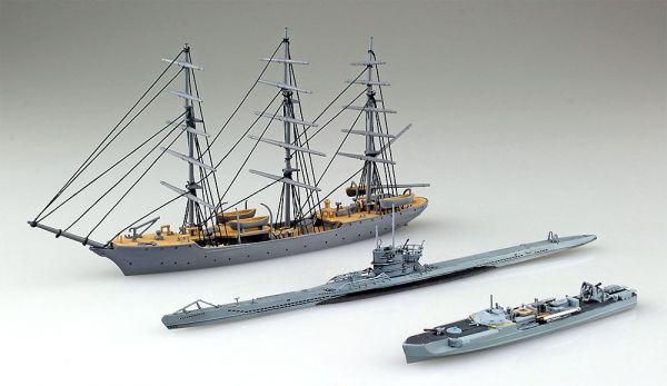 青島社 AOSHIMA 1/350 德國海軍 christian radich&S-BOAT&U-BOAT (三入一組) 