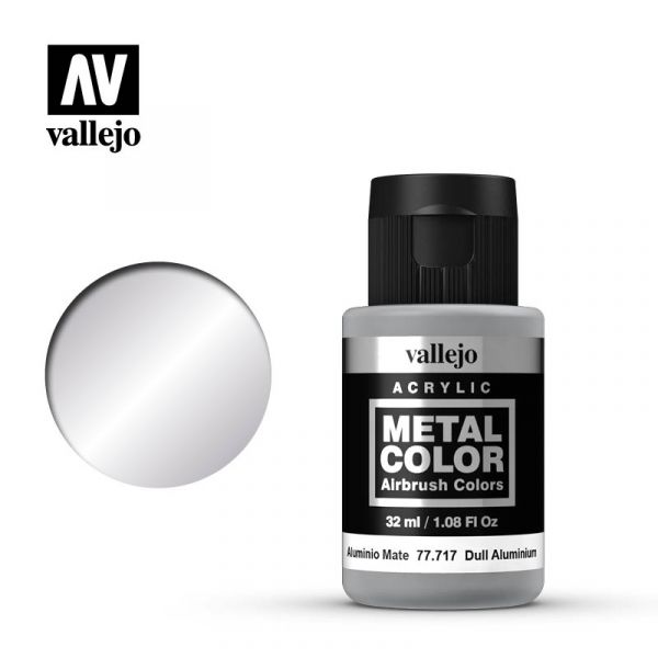 Acrylicos Vallejo - 77717 - 金屬色彩 Metal Color - 亞光鋁 Dull Aluminium - 32 ml. 