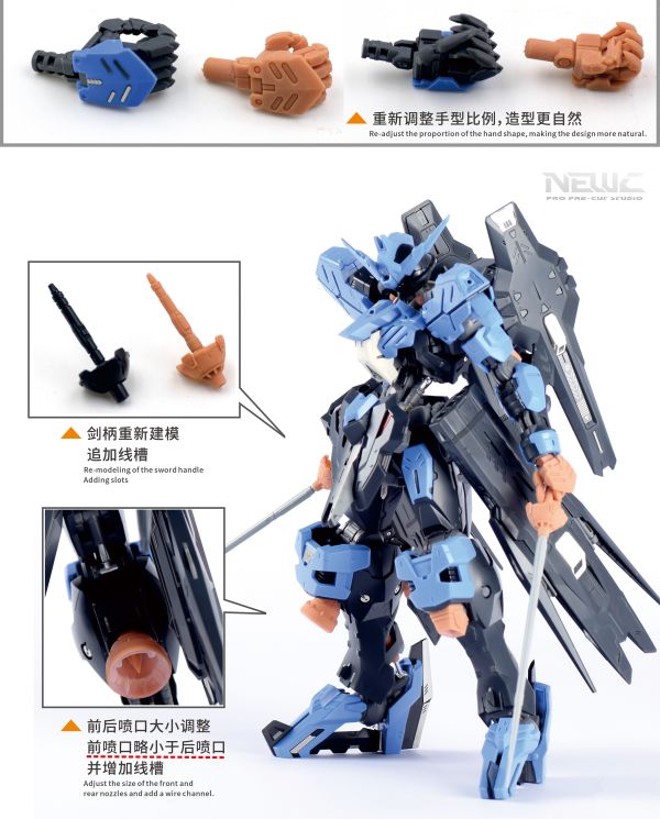 預購7月 MADWORKS 新月 MG 殘命鋼彈 改套 造型手液壓管+噴嘴(圓形/方形) 