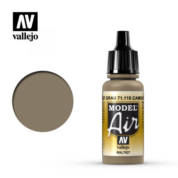 西班牙 Vallejo AV水性漆 Model Air 71118 迷彩灰色 17ml 