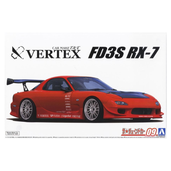 青島社 AOSHIMA 1/24 汽車模型 改裝車 No.9 馬自達 VERTEX FD3S RX-7 組裝模型 AOSHIMA 1/24 閃電霹靂車 阿斯拉 AKF-0/G LIFTING TURN模式