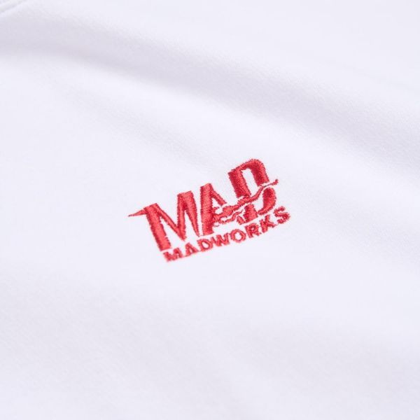 預購Q4 EDWIN x MADWORKS白武士心眼電馭吸濕排汗寬版短袖T-白 