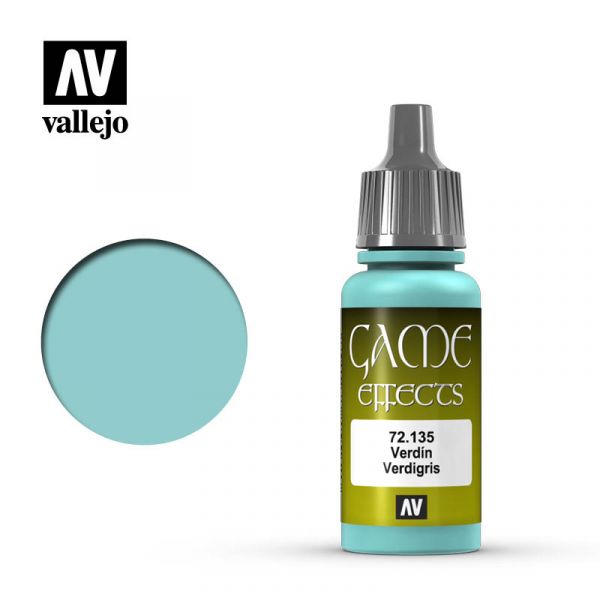 Acrylicos Vallejo -112 - 72135 - 遊戲色彩 Game Color - 銅綠色（效果漆） Verdigris - 17 ml. 