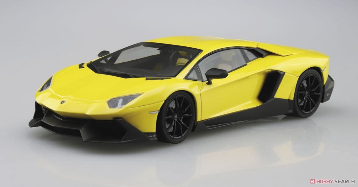 青島社 AOSHIMA 1/24 超跑 #10 藍寶堅尼 Aventador 50TH 組裝模型 