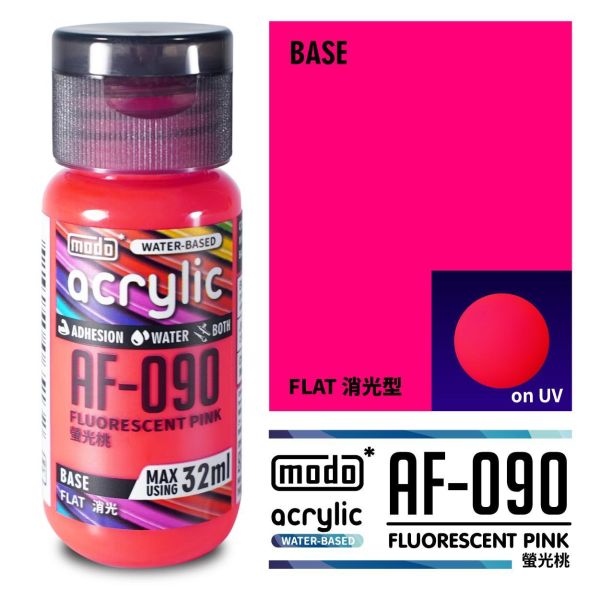 摩多製漆所 MODO 水性漆 AF-090 螢光桃 32ml 
