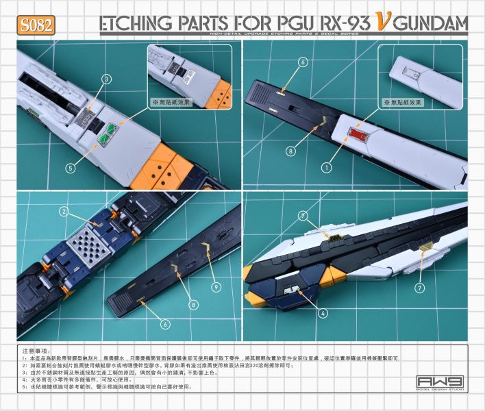 預購第三季 鋼魂 AW9 S082 PGU V GUNDAM 牛鋼浮游炮專用蝕刻片 
