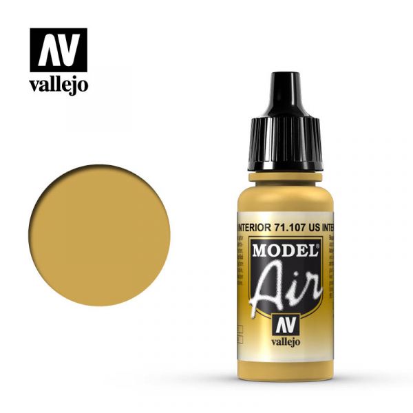 西班牙 Vallejo AV水性漆 Model Air 71107 美國室內黃色 17ml 