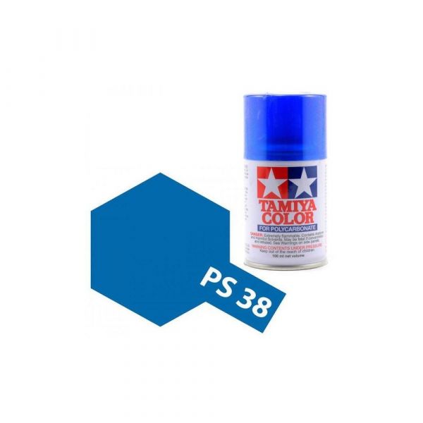 田宮 TAMIYA  PS-38 半透明藍色 噴罐 (新配方 耐撞擊、高延展性 ) <硝基漆/100ml> 