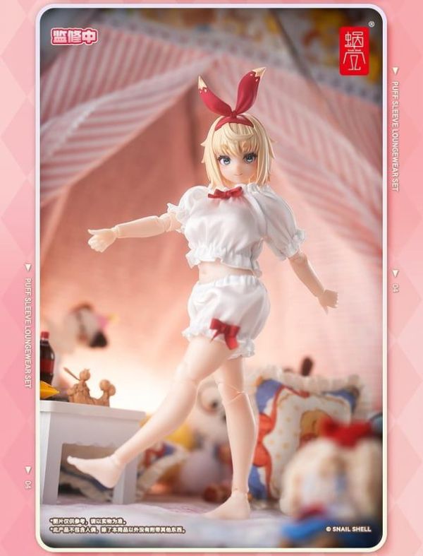 預購26年第四季 蝸之殼 泡泡袖家居服套裝（白色）配件 不含人偶本體 