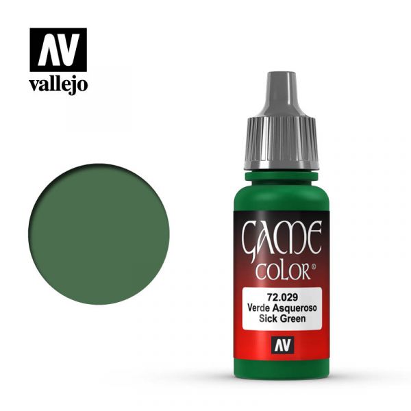 Acrylicos Vallejo -029 - 72029 - 遊戲色彩 Game Color - 疫病綠色 Sick Green - 17 ml. 