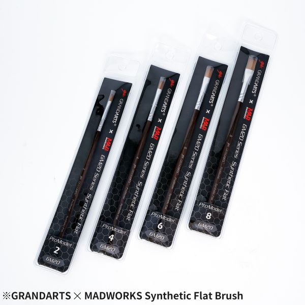 預購26年1月 GRANDARTSXMADWORKS GM-20 進階尼龍平筆套組 (2/4/6/8) 