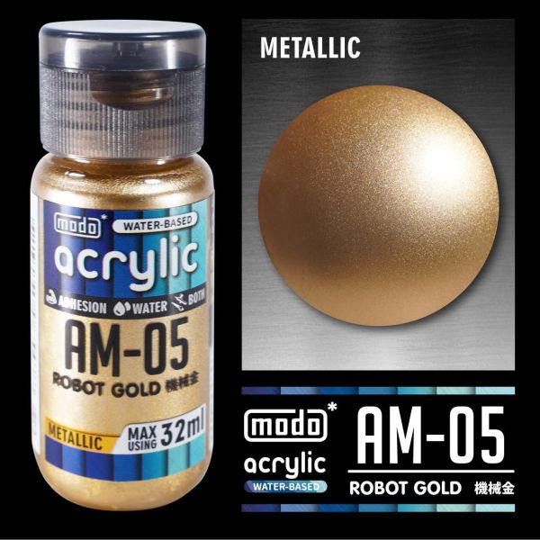 摩多製漆所 MODO 水性漆 金屬色 AM-05 機械金 32ml 