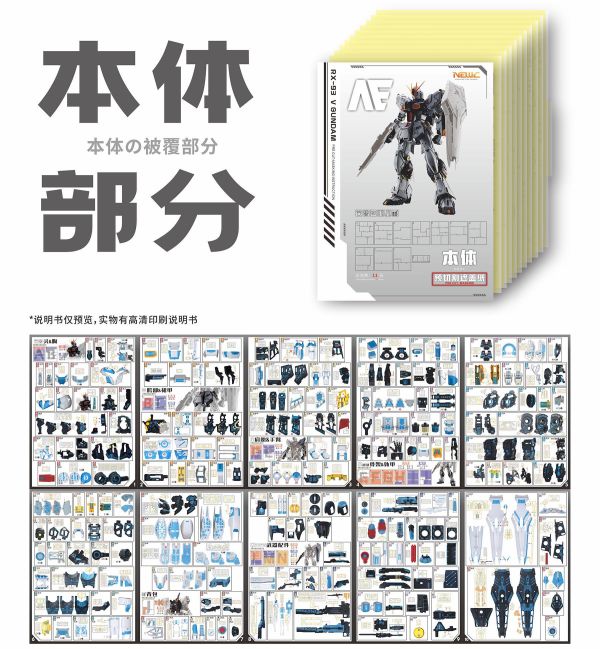 預購Q4 新月 PGU牛鋼 (本體+浮游炮) 預裁切遮蓋貼紙 