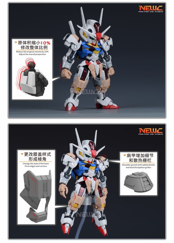 預購10月 新月 MGSD 風靈鋼彈 裙甲+肩甲+膝蓋替換件 