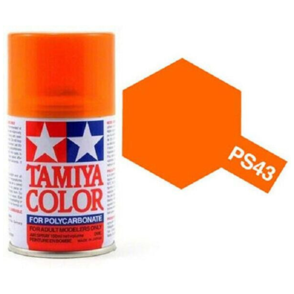 田宮 TAMIYA PS-43 半透明橘色 噴罐 (新配方 耐撞擊、高延展性 ) <硝基漆/100ml> 